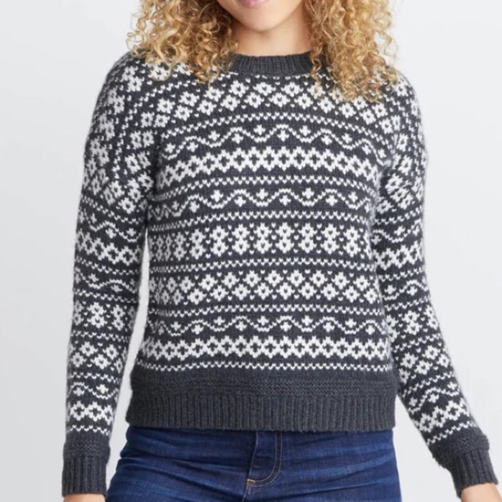 Marine Layer Jill Fair Isle Crewneck Sweater XS